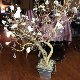 MaxSold Auction: This auction features decorative cherry blossom and crystal tree, silverware - 1891 Rogers Oneida Ltd and misc, Coca Cola advertising, vintage and costume jewelry lot, Thebis 21 speed recumbent tricycle, vintage marble/metal lamp, 3 wheel safety 1st stroller, solid wood painted retro cupboard, tools, inlaid burl maple humidor, and much much more!